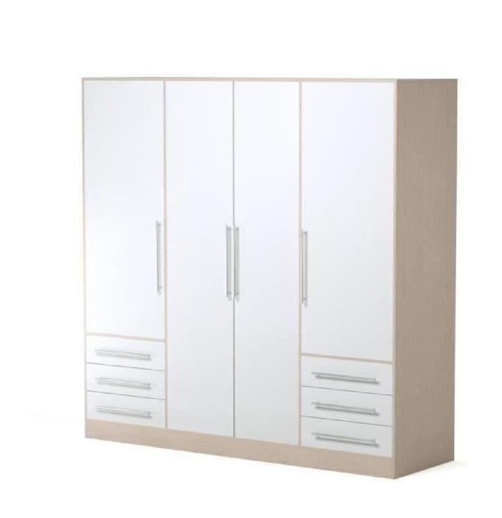Juppetir Produit JUPITER ARMOIRE DE CHAMBRE STYLE CONTEMPORAIN EN BOIS AGGLOMERE BLANC ...