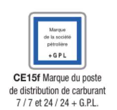 Panneau de signalisation d'indication  type ce15f_0