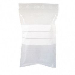 Sachet en plastique - sacs-direct - 120 x 180 mm - zip avec bandes blanches, résistant et transparent_0