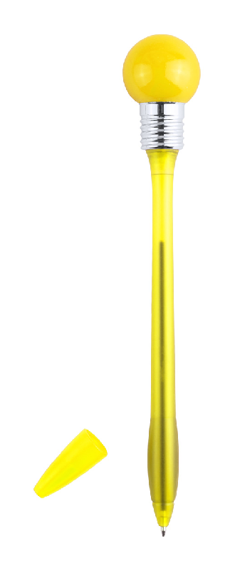 Stylo à bille en plastique - boule souple avec lampe LED réactive - encre bleue - livré avec piles_0