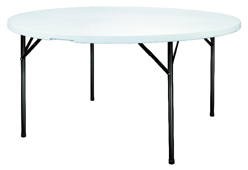 Table pliante ronde en polypropylène - Diamètre 183 cm - Robuste et légère_0