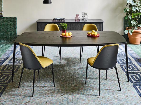 Table de réunion tonneau - plateau placage bois, pied métal - Lea Midj - L190 P115 et L220 P120 - H75 - 8 finitions de pieds, 4 finitions de plateau - Garantie 3 ans_0