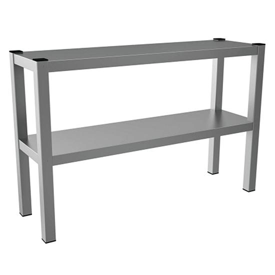 Tablette de service en inox avec tablette 2 niveaux et côtes ouverts - 1200x300x650 mm - HCB0058_0
