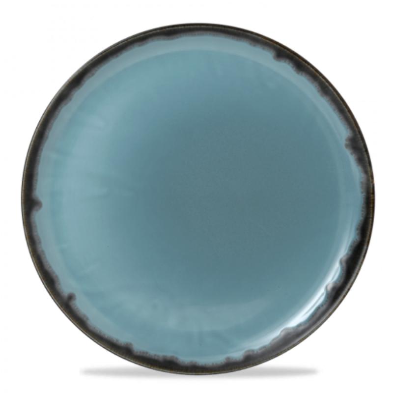 ASSIETTE À PIZZA ROND BLEU PORCELAINE Ø 32,4 CM HARVEST DUDSON