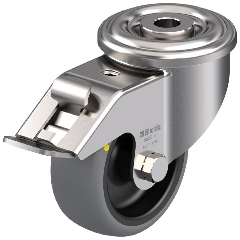 Roulette pivotante/frein de 80 mm en acier inoxydable avec thermocouple conducteur d'électricité gris_0