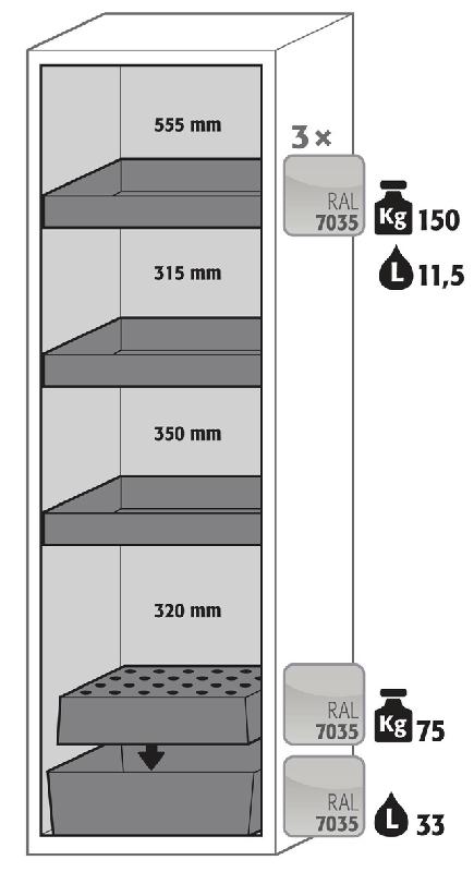 ARMOIRE SÉCURITÉ S-CLASSIC-90 S90.196.060.WDAS JAUNE - MANUTAN COLLECTIVITÉS