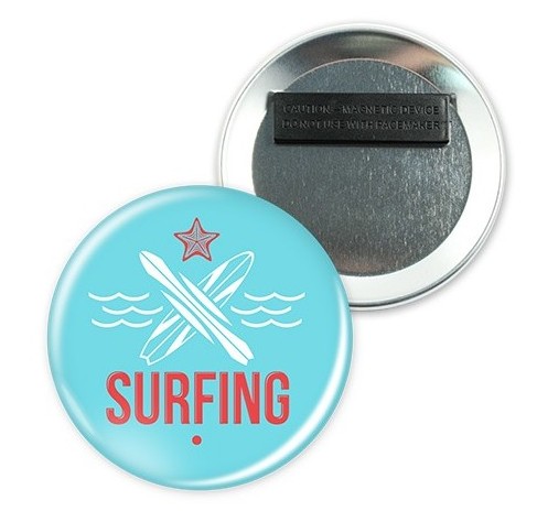 Badge personnalisé - attache aimantée - diamètre 75 mm - pour événements et communication_0