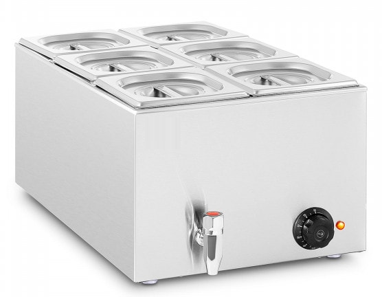 Bain-marie avec robinet de vidange - 6 bacs gn 1/6_0