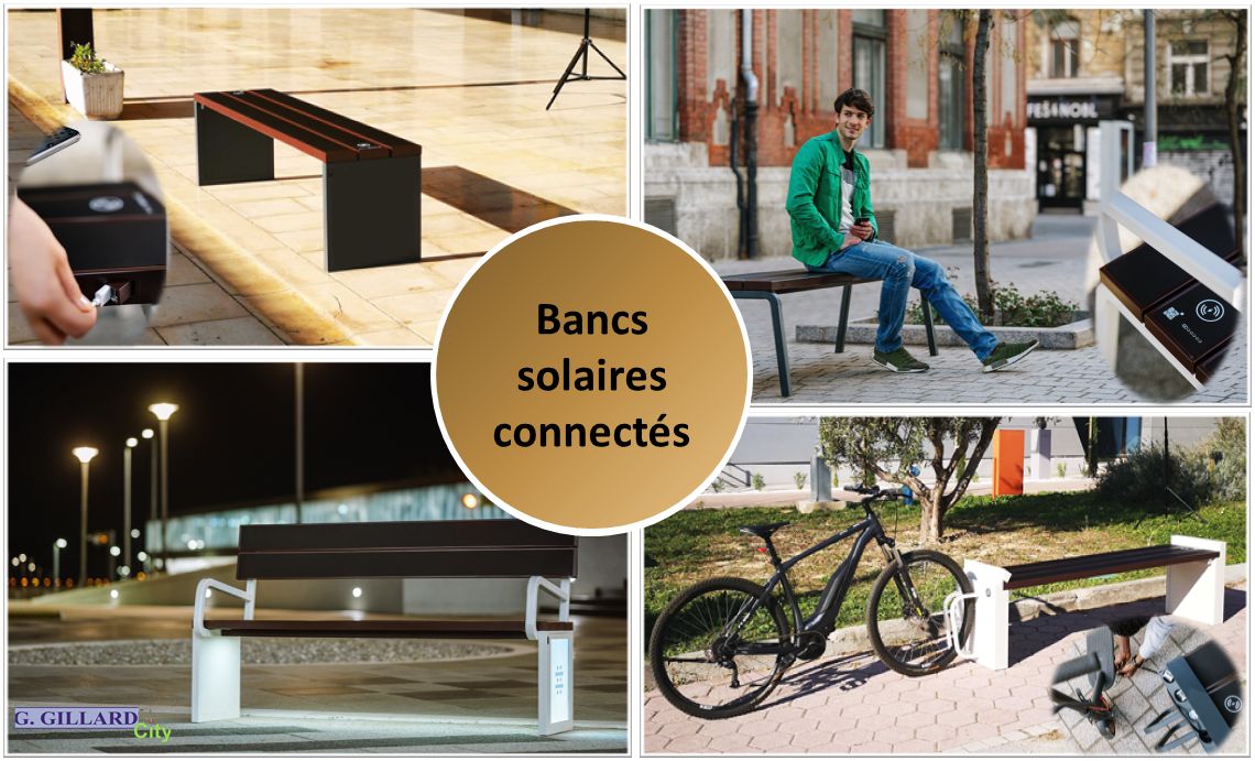 Banc urbain connecté nouvelle génération, alimenté par l'énergie solaire - STEORA_0