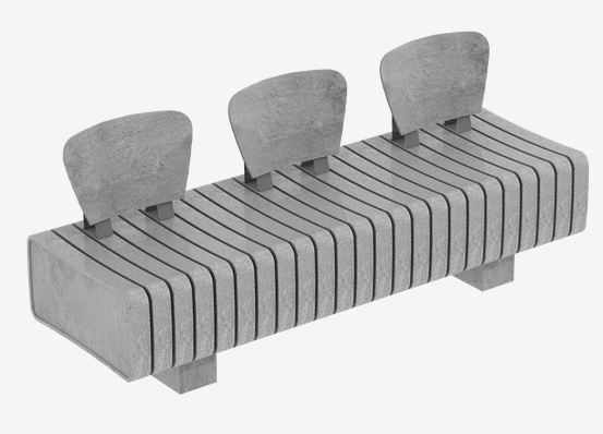 Banc public Vertebra R UM322R - Système modulaire en plastique recyclé, flexible et durable_0