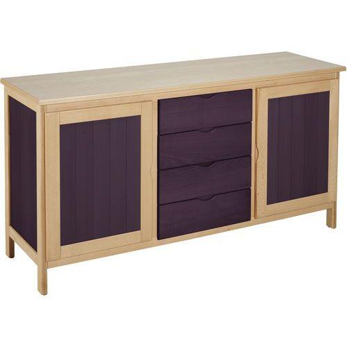 BUFFET PARADY 2 PTE 4 TIROIRS COLORIS NATUREL / PRUNE - SUNSET CREATION