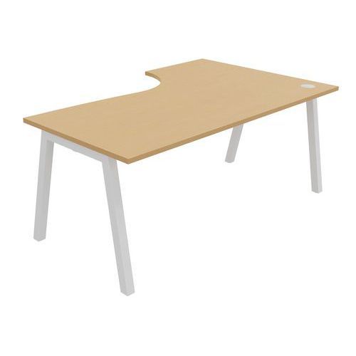 BUREAU COMPACT PARTAGE RETOUR GAUCHE 180 CM HÊTRE / BLANC - BURONOMIC