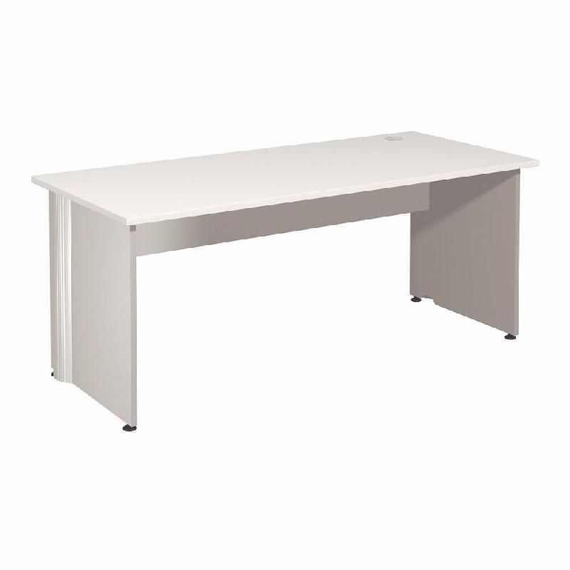 BUREAU DROIT ACTIVITY - L. 180 X P. 80 CM - PLATEAU BLANC - PIEDS PLEINS 'BLANC'