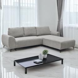 Canapé convertible avec angle réversible Paolo Velours côtelé Gris - gris 3327480079195_0
