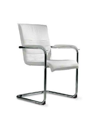 Chaise Cubika - Polyuréthane blanc avec structure chromée - Design contemporain et maintien optimal_0