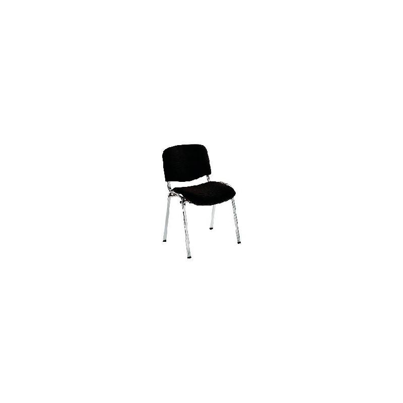 CHAISE DE REUNION & CONFERENCE - TISSU - NOIR - PIEDS CHROMES - LOT DE 4