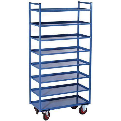 CHARIOT 8 PLATEAUX LARG=450MM GRIS F=400KG AV EC REBORD - FIMM