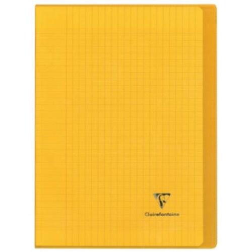 Clairefontaine Lot de 10 Cahier Kover Book 24x32, 96p./48 feuilles 90 g/m² piquées, couv. Transparente jaune, Séyès - 3037929814064_0