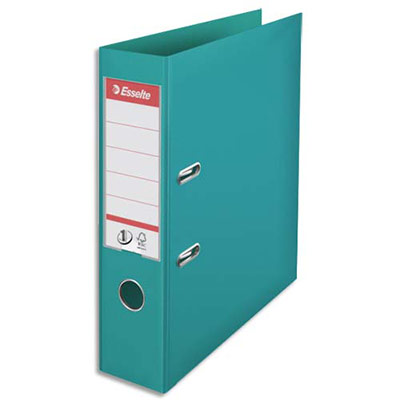 CLASSEUR A LEVIER N°1 POWER ESSELTE - DOS 7,5 CM - POLYPROPYLENE - TURQUOISE