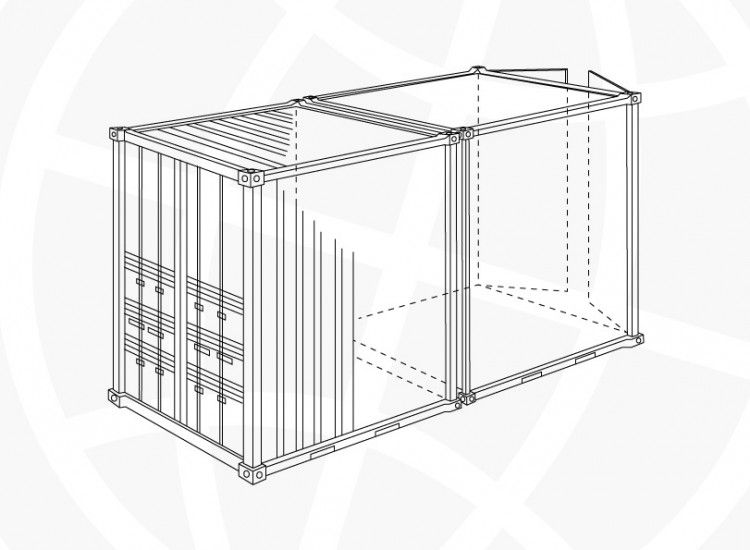 Containers de stockage 10' - volume 17,9 m3 - dimensions extérieures et intérieures détaillées_0