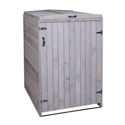 Décoshop26 - Abris poubelles convient pour deux bacs normaux ou un grand bac 126 x 80 x 98 cm bois mvg gris anthracite 04_0007001 - gris 3000261988335_0