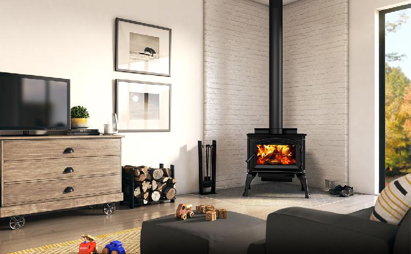 Eb00055 - Solution 1.7 Poêle à bois Enerzone - Chauffage 500-1800 Pi², faible émission 1.26 g/h_0