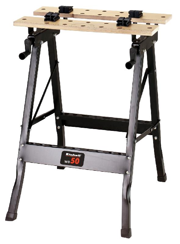 Établi portatif WB 50 - 4 mors en PVC, porte-outils, hauteur de travail 78,5 cm, charge max. 50 kg_0