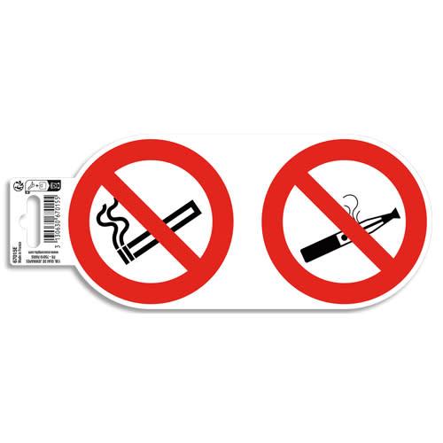 Exacompta - Panneau PVC adhésif antidérapant - Interdit de vapoter et de fumer - 10 cm - Réf 67015E_0