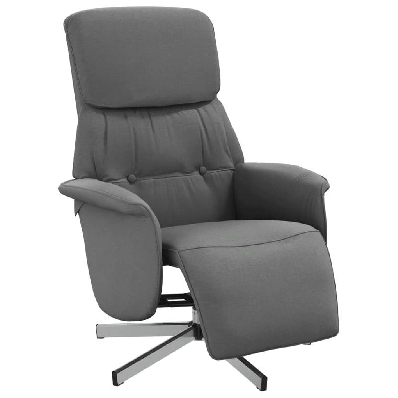 Fauteuil inclinable avec repose-pieds gris foncé tissu Modèle Verlonis - 356658_0