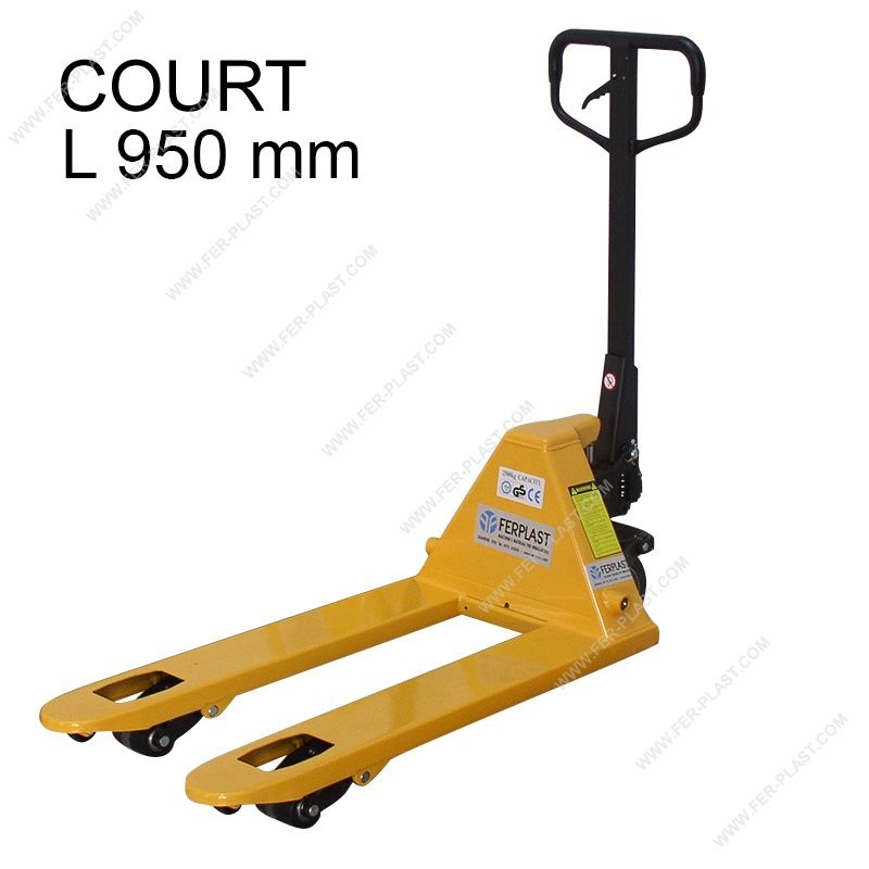 FPBF25 L950 - Transpalette manuel court Ferplast - 2500 kg - Fourches 950 mm - Largeur 550 mm_0