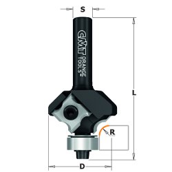 FRAISE CMT QUEUE DE 8 MM POUR QUART DE ROND 3 MM AVEC PLAQUETTES RÉVERSIBLES