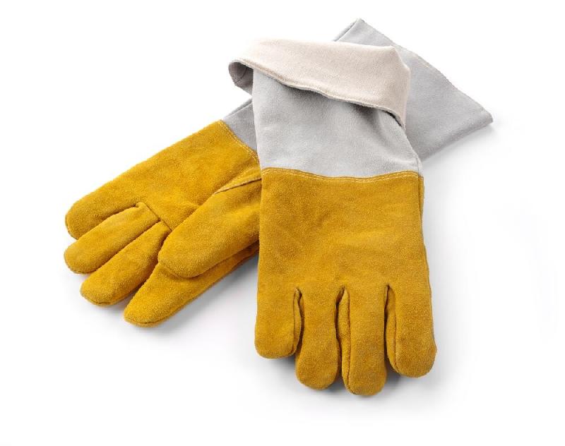 Gants barbecue en cuir résistants la chaleur - 2 pièces, HENDI, 2 u., (L)460mm - 556689_0