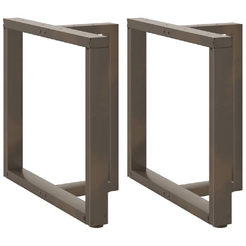 Helloshop26 - Lot de 2 pieds de table à manger en T ajustables pour structure robuste 70 x 35 x 73 cm en acier noir 02_0057326 - noir acier 300023998_0