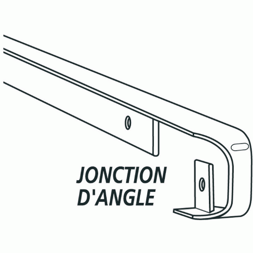 JONCTIONS D'ANGLE ALUMINIUM POUR PLAN DE TRAVAIL 38 MM - RAYON 3-5 MM NORDLINGER