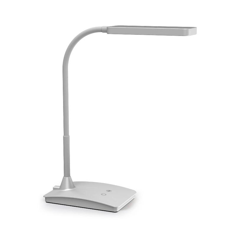 LAMPE DE BUREAU LED MAULPEARLY, ARGENT, 38 CM, À INTENSITÉ VARIABLE, CCT