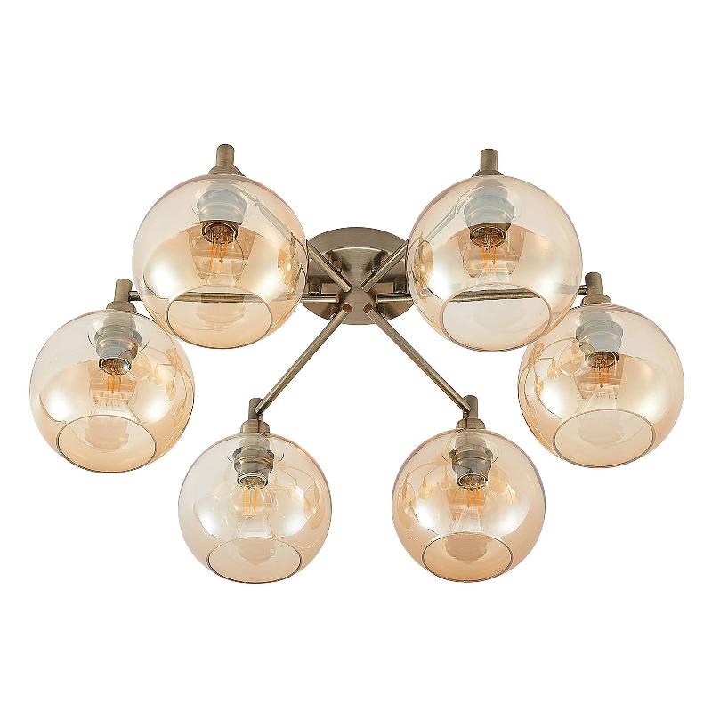LINDBY JEMISSA PLAFONNIER, À 6 LAMPES, AMBRE