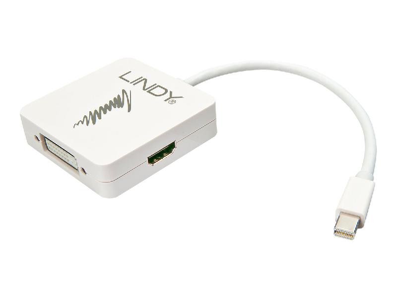 LINDY ADAPTATEUR ACTIF MINI DISPLAYPORT 1.2 VERS HDMI, VGA ET DVI-D