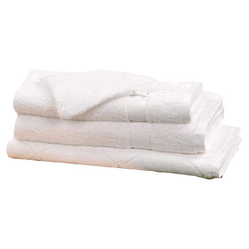 LOT DE 10 DRAPS DE BAIN ÉPONGE UNIE BLANCHE