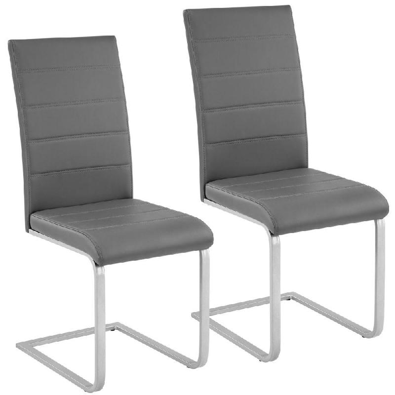 Lot de 2 chaises de salle à manger - design gris - dimensions 41x52x99 cm - référence 1908015_0