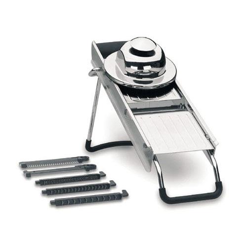 MANDOLINE INOX LUXE AVEC CHARIOT PROTECTEUR - 5 LAMES 8 FONCTIONS - LACOR - MANDOLINES