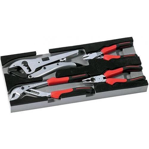 MODULE EN MOUSSE DE 4 PINCES CHROMÉES ET POLIES P21-J4M SAM OUTILLAGE