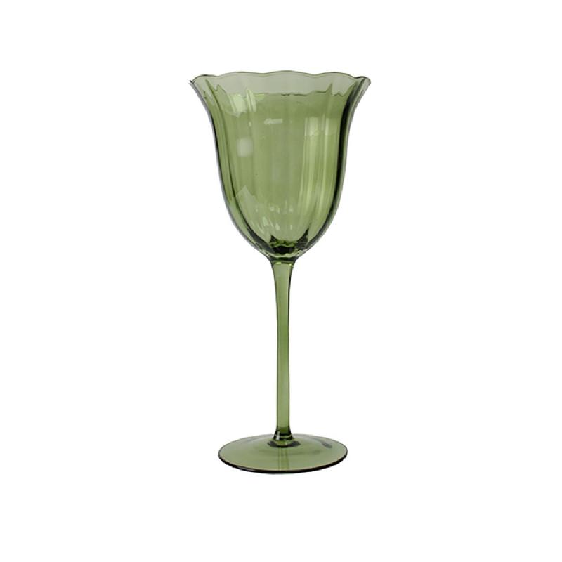 Novastyl - Lot De 4 Verres A Pied Eden 48.5cl En Verre Vert - 3256391043691_0