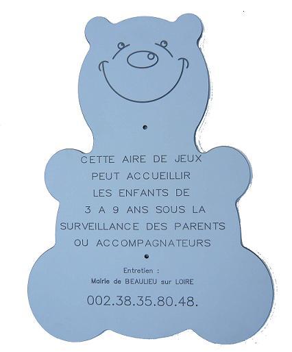 Panneau de signalisation pour aires de jeux - Modèle ANIMAL - 3 figurines au choix - Hauteur 1,50 m_0