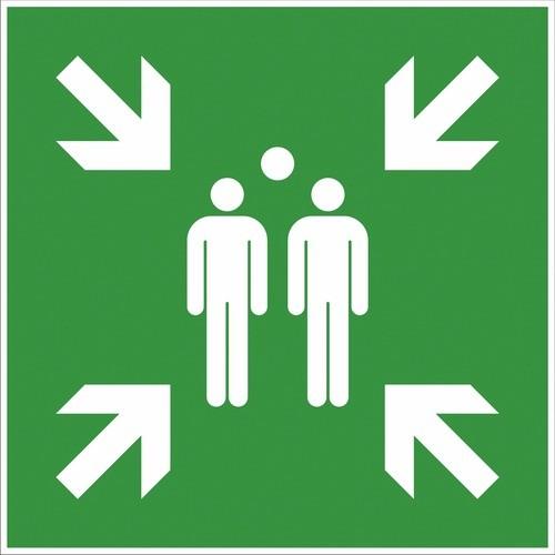 PANNEAU DE SIGNALISATION - RIGIDE - RASSEMBLEMENT EXTÉRIEUR - 480 X 480 MM NOVAP
