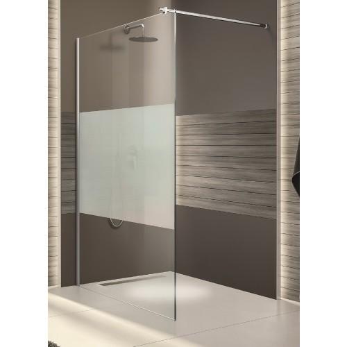 PAROI DE DOUCHE FIXE-BARRE DE STABILISATION - VERRE SÉRIGRAPHIÉ - OPEN 2 1400MM LEDA