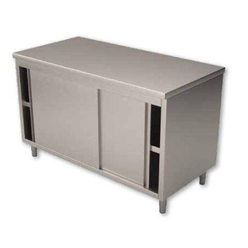 PLACARD INOX CENTRAL AVEC PORTES COULISSANTES 600 X 1200 MM