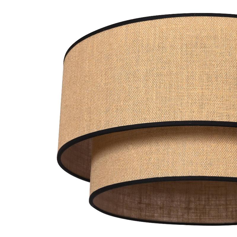 EULUNA PLAFONNIER BOHO JUTE & BLACK, NATUREL/NOIR, Ø45CM