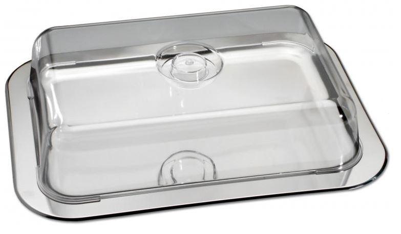 Plateau Amuse-bouches Avec Cloche - 42x31x8.5cm - Acier Inoxydable