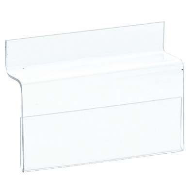 Porte-étiquettes transparent - L 6 x H 3 cm - Lot de 10 - Plexi - Pour panneau rainuré_0