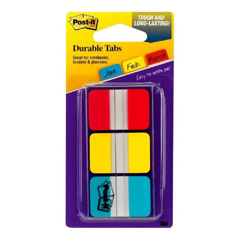 POST-IT® INDEX SOLIDE CLASSEMENT ONGLETS PETITE TAILLE ASSORTIES COULEURS 3 X 22 PAQUET AVEC DISTRIBUTEUR POCHETTE 686-RYB